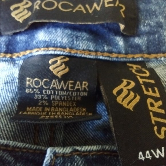 Rocawear Classic Fit Distressed‎ Moto Denim Blue Shorts Men’s Size 44 - Picture 3 of 5